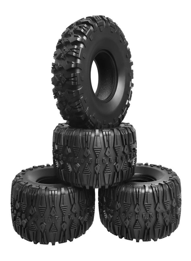 AllinRC 2.2 Crawler Tires 4Pcs fit 2.2 Beadlock Wheels RC Rubber Tyre Set with Foam Insert for 1/10 RC Rock Crawler Axial SCX10 RR10 Wraith Capra - Image 1
